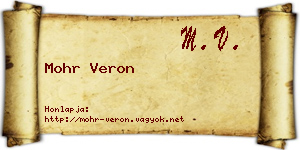 Mohr Veron névjegykártya